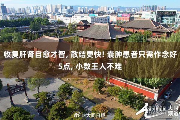 收复肝肾自愈才智, 散结更快! 囊肿患者只需作念好5点, 小数王人不难