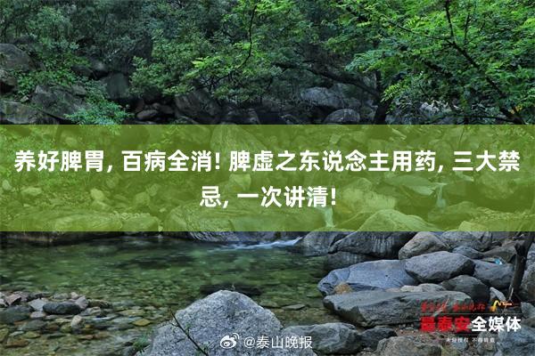 养好脾胃, 百病全消! 脾虚之东说念主用药, 三大禁忌, 一次讲清!