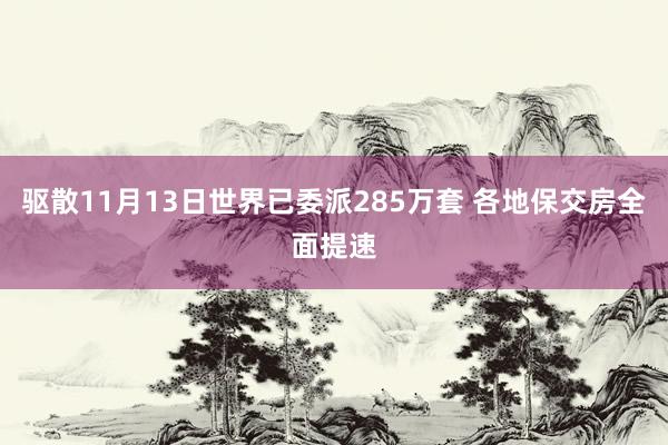 驱散11月13日世界已委派285万套 各地保交房全面提速