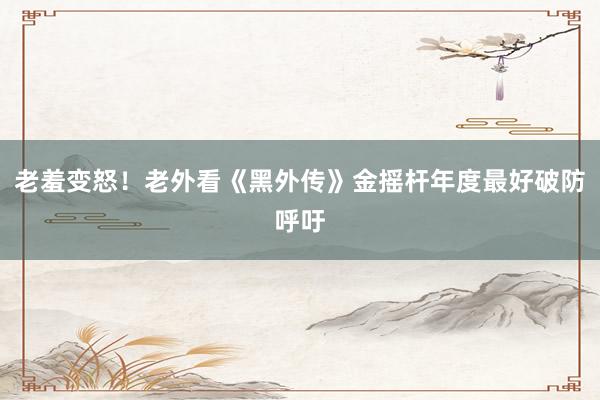 老羞变怒！老外看《黑外传》金摇杆年度最好破防呼吁